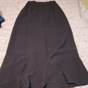 Black calf-length skirt